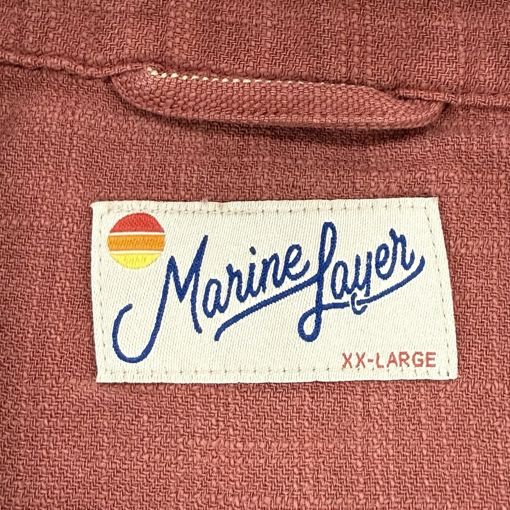 Marine Layer Stretch Selvage Short Sleeve Shirt Men's XXL Cotton Button Up